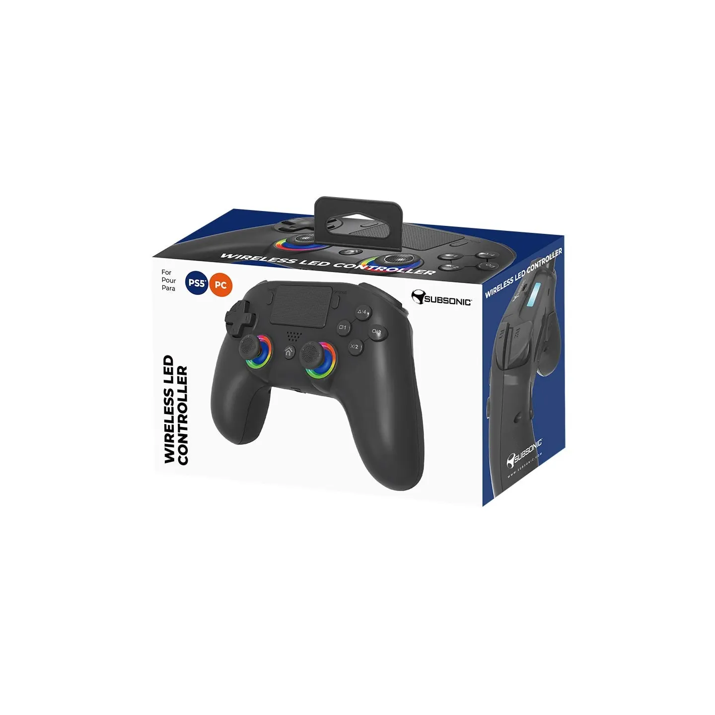 Manette PS5 sans fil LED - Noire | Subsonic