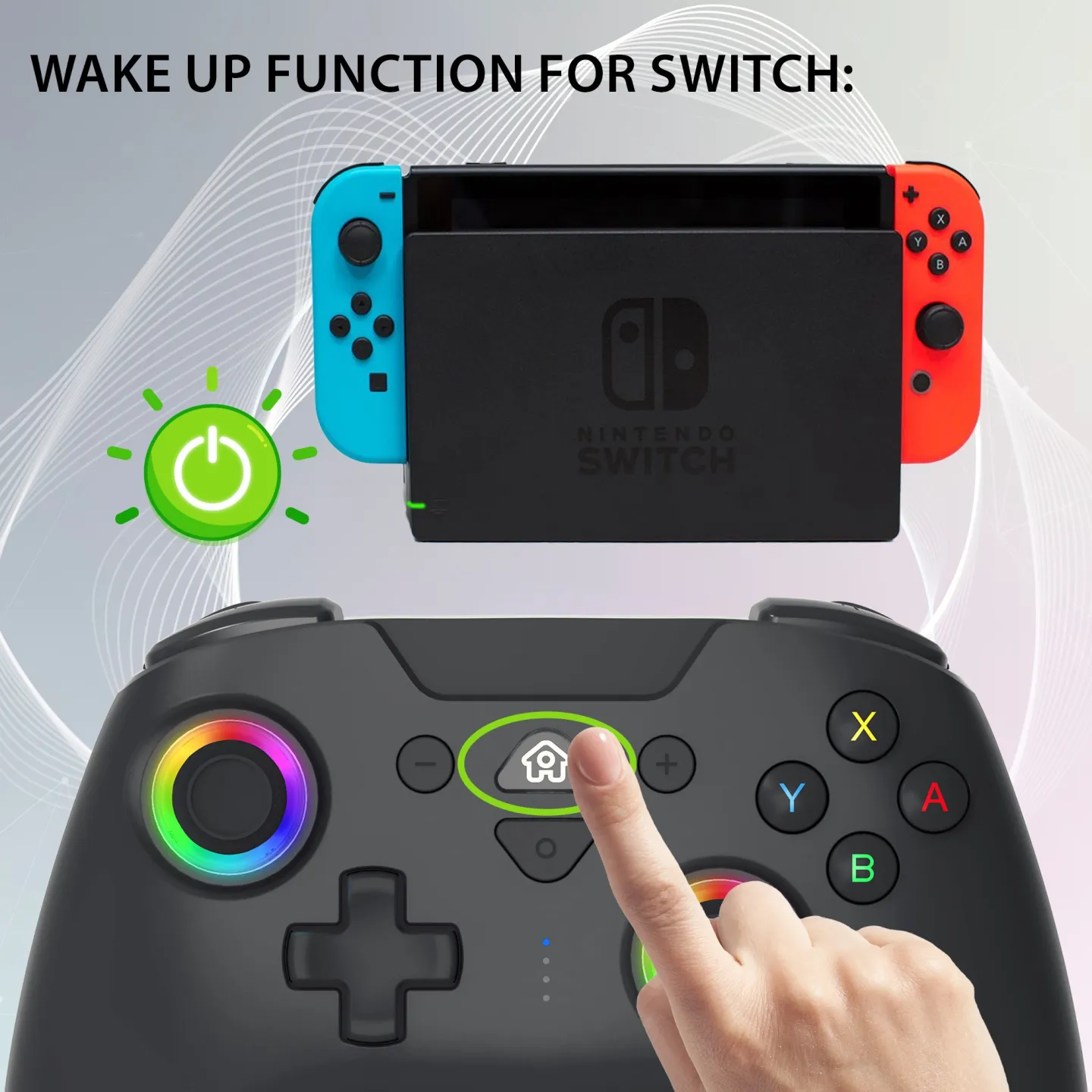 Wireless led controller for Switch 2 & Switch black
