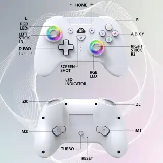 Wireless led controller for Switch 2 & Switch white