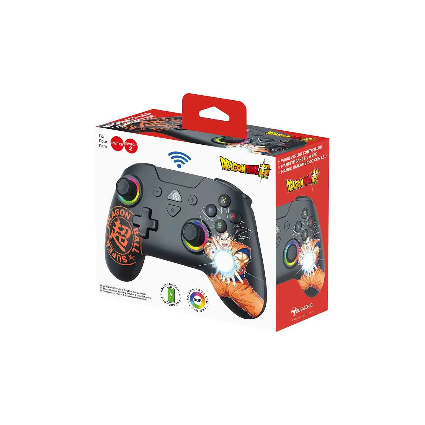 Manette LED sans fil Dragon Ball Switch 2 & Switch | Subsonic