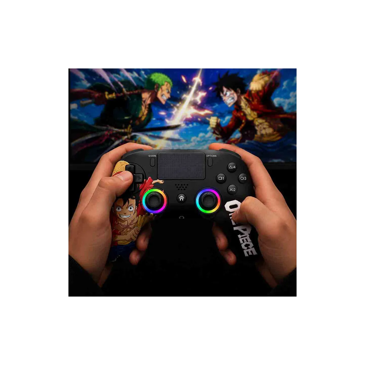 Manette PS5 sans Fil LED One Piece - Noire | Subsonic