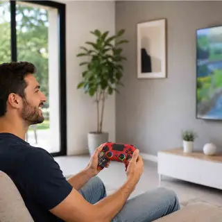 Manette PS4 sans Fil LED One Piece - Rouge | Subsonic